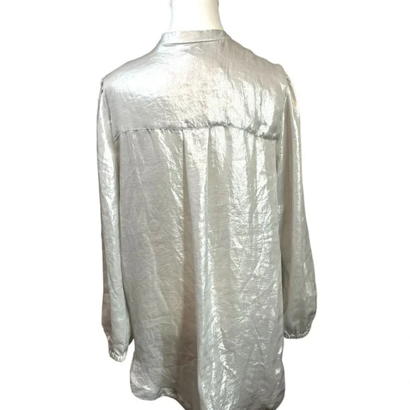 Melissa McCarthy x Seven7 Metallic Long Sleeve Faux Wrap Blouse Size 0X BNWT - Picture 7 of 7
